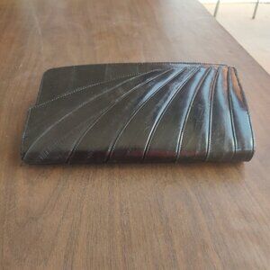 Black EEL SKIN LEATHER Designer Purse